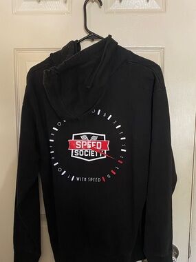 Speed Society Black Graphic Hoodie - Men's Pullover Sweatshirt
